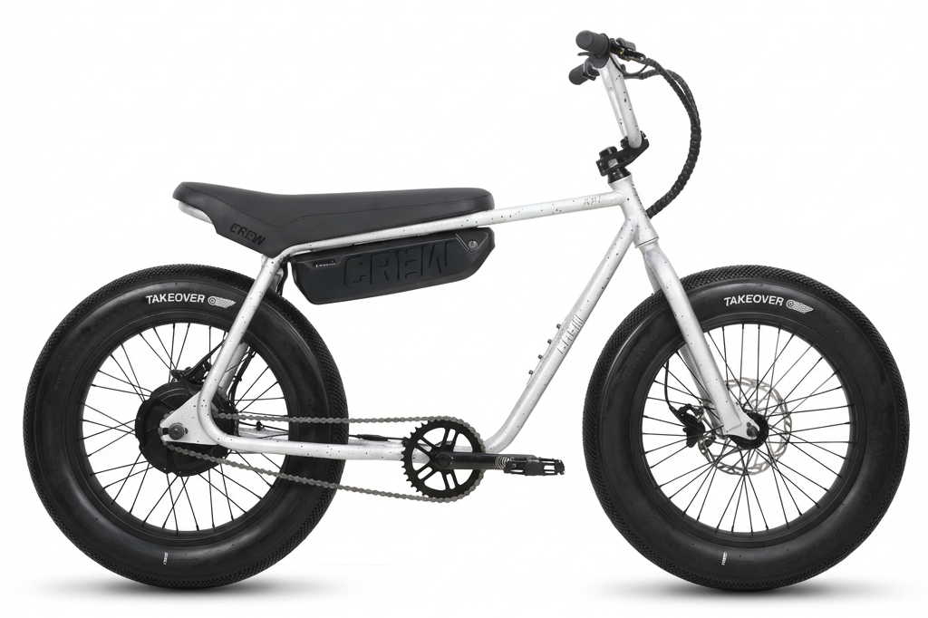 20 electric bicycle Super73 MZFT Bike Titanium Ore Bike features a sturdy 20 alloy frame and 36V350W hub drive motor HBBC DTR 20" Electric Bike
